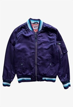 Vintage 90s Women's Schott Purple Bomber Jacket