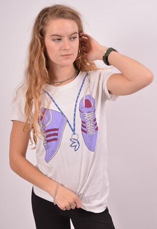 VINTAGE ADIDAS T-SHIRT TOP WHITE
