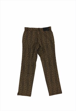 Vintage Fendi trousers brown FF zucca monogram leopard print