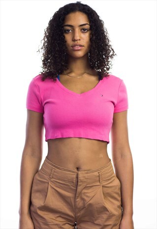VINTAGE TOMMY HILFIGER LOGO REWORKED CROP TOP 90S M 3.2