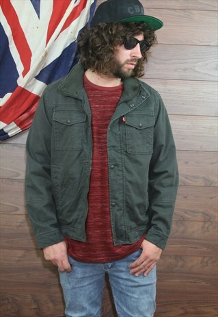 VINTAGE LEVI'S BLACK DENIM JACKET LINED SMALL 51