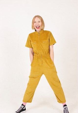 MUSTARD CORDUROY BOILERSUIT