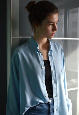 VINTAGE UNISEX BABYBLUE RALPH LAUREN SHIRT