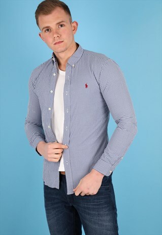 VINTAGE POLO RALPH LAUREN CHECK SHIRT NS142
