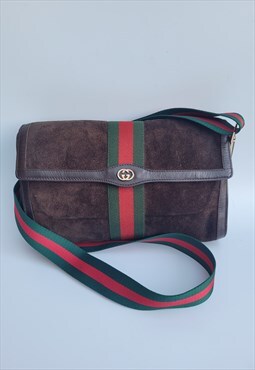 Vintage Gucci Ophidia Brown Leather Bag.