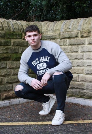 VINTAGE WOOL RALPH LAUREN POLO JEANS KNIT SWEATSHIRT