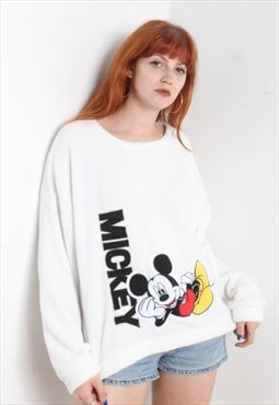 Vintage Mickey Mouse Fleece Sweatshirt White RL