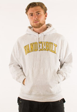 VINTAGE 90S WHITE CHAMPION HOODIE PULLOVER
