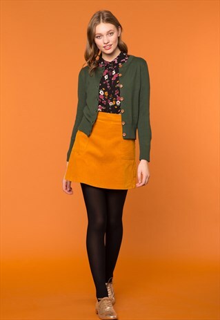 GREEN LIGHTWEIGHT BUTTON UP CARDIGAN