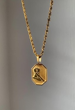 APHRODITE. Gold Female Body Goddess Pendant Necklace