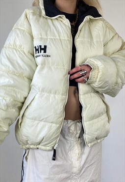 90s reversible white/ navy Helly Hansen puffer jacket