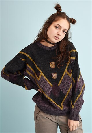 80'S RETRO HERITAGE GRANDADS OVERSIZED KNIT JUMPER