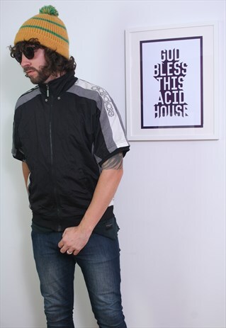 ADIDAS 90'S VINTAGE SHORT SLEEVE TRACK TOP ,OVERSIZED ,LARGE