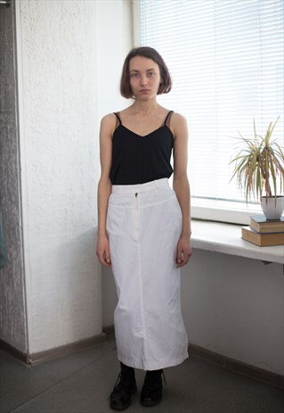 VINTAGE 80'S MIDI SKIRT IN WHITE