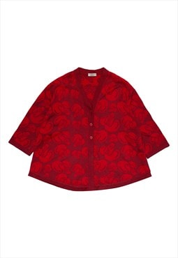 Vintage patterned red cardigan