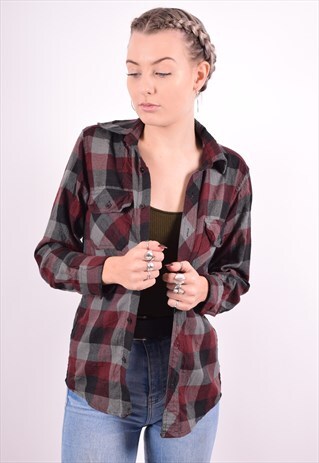 WOMENS VINTAGE FLANNEL SHIRT MEDIUM MULTI 90'S