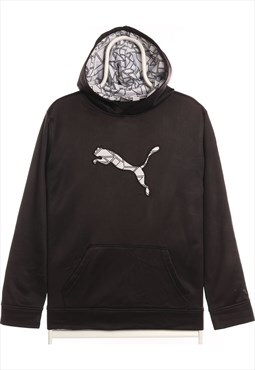 Puma 90's Spellout Nylon Sportswear Hoodie XLarge Black