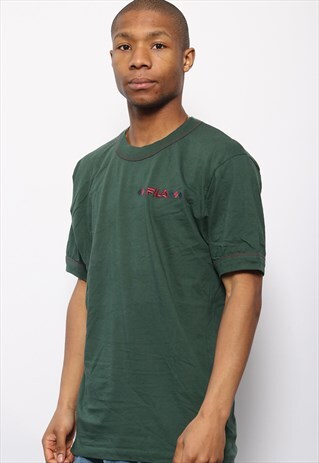 VINTAGE FILA LOGO T-SHIRT GREEN