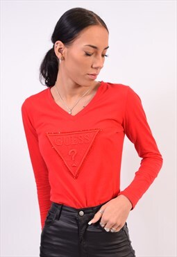 Vintage Guess Top Long Sleeve Red