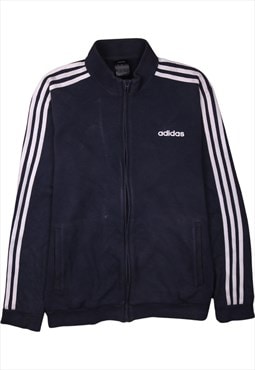 Vintage 90's Adidas Sweatshirt Heavyweight Full Zip Up Navy