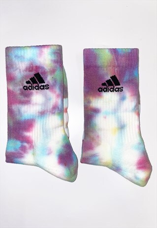 ADIDAS UNISEX FULL CREW TIE DYE SOCKS RAINBOW BRAND NEW
