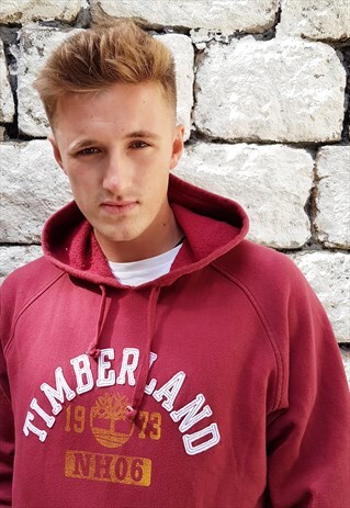VINTAGE TIMBERLAND SPELLOUT HOODY BURGUNDY