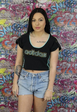 REWORKED ADIDAS CROP TOP. FESTIVAL.