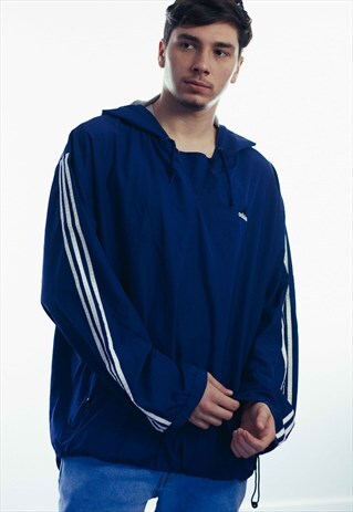 VINTAGE ADIDAS LOGO WINDBREAKER JACKET 90S XL 11.8