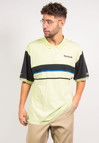 VINTAGE REEBOK 1/4 ZIP TENNIS POLO T-SHIRT