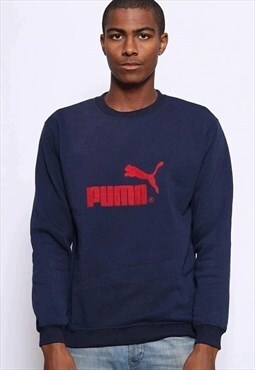Vintage Puma Big Logo Sweatshirt Blue