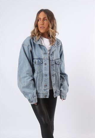 WRANGLER DENIM JACKET OVERSIZED FITTED VINTAGE UK 18 (F4S)