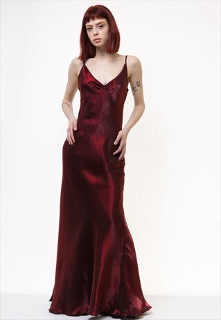 Evening Red Metallic Maxi Long Sleeveless Dress 5021