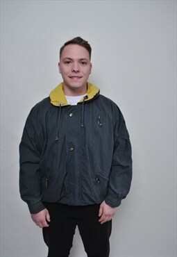 90s sport Reversible jacket, casual fall cropped jacket 