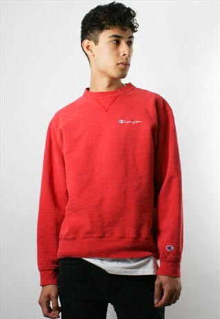 CHAMPION ROUND NECK SWEATSHIRT SWEATER RED 654678