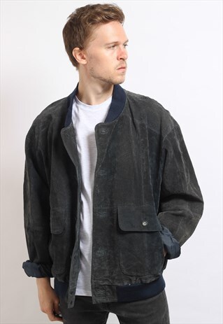VINTAGE SUEDE OVERSIZED BOMBER JACKET