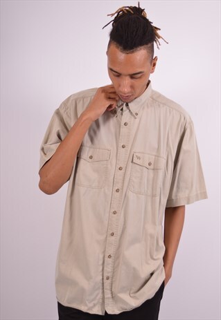 CAMEL MENS VINTAGE SHIRT XXL KHAKI 90S