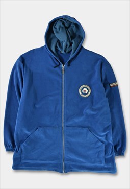 (XL) 2000's Vintage Napapijri Hooded Fleece Blue Logo