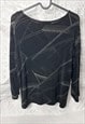 90S BLACK ABSTARCT GRUNGE TOP / BLOUSE - M