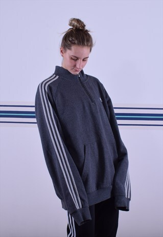 3/4 ZIPPED ADIDAS TRACK SWEATSHIRT