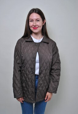 Vintage lightweight quilted jacket, 90's fall button up 