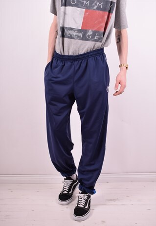 NIKE MENS VINTAGE TRACKSUIT TROUSERS W34 L35 NAVY BLUE 90'S