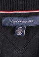 VINTAGE 90'S TOMMY HILFIGER JUMPER / SWEATER ZIP UP BLACK
