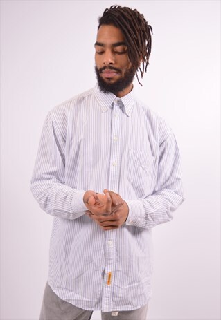 MENS VINTAGE SHIRT LARGE WHITE 90S