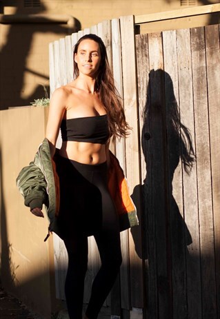 BLACK 'POWER' ASYMMETRICAL ACTIVEWEAR CROP
