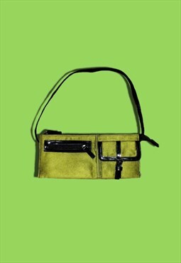 Y2K Vintage Green Suede Mini Bag