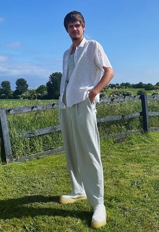 REWORKED VINTAGE 90'S WORKWEAR SHIRT IN WHITE