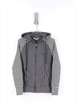 Adidas Casual Stripes Zip Hoodie in Grey - S