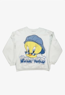 Vintage 1996 Looney Tunes Tweety Pie Sweatshirt White Medium