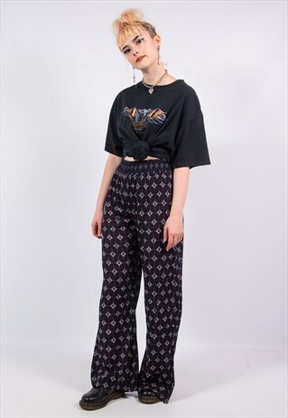 VINTAGE 90'S FLOATY PATTERNED TROUSERS