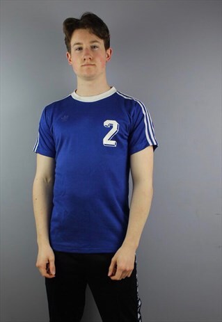 VINTAGE ADIDAS WEST GERMANY FOOTBALL SHIRT IN BLUE